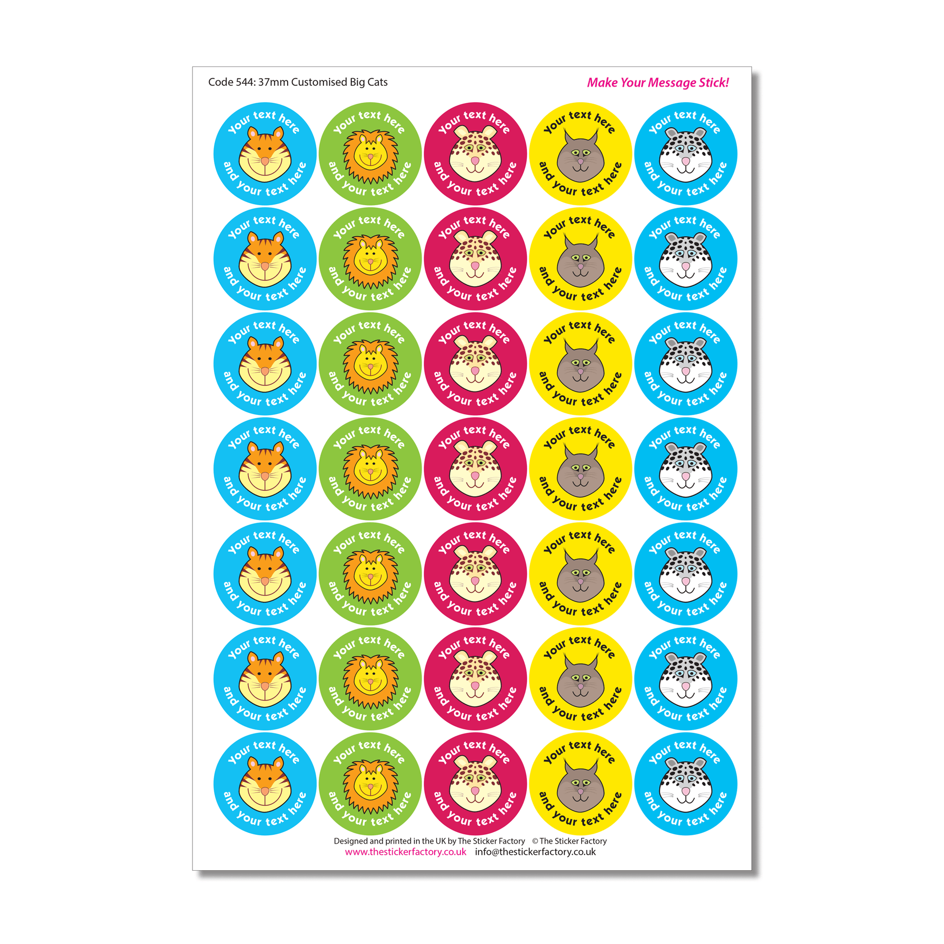 Customised Big Cat Stickers - The Sticker Factory