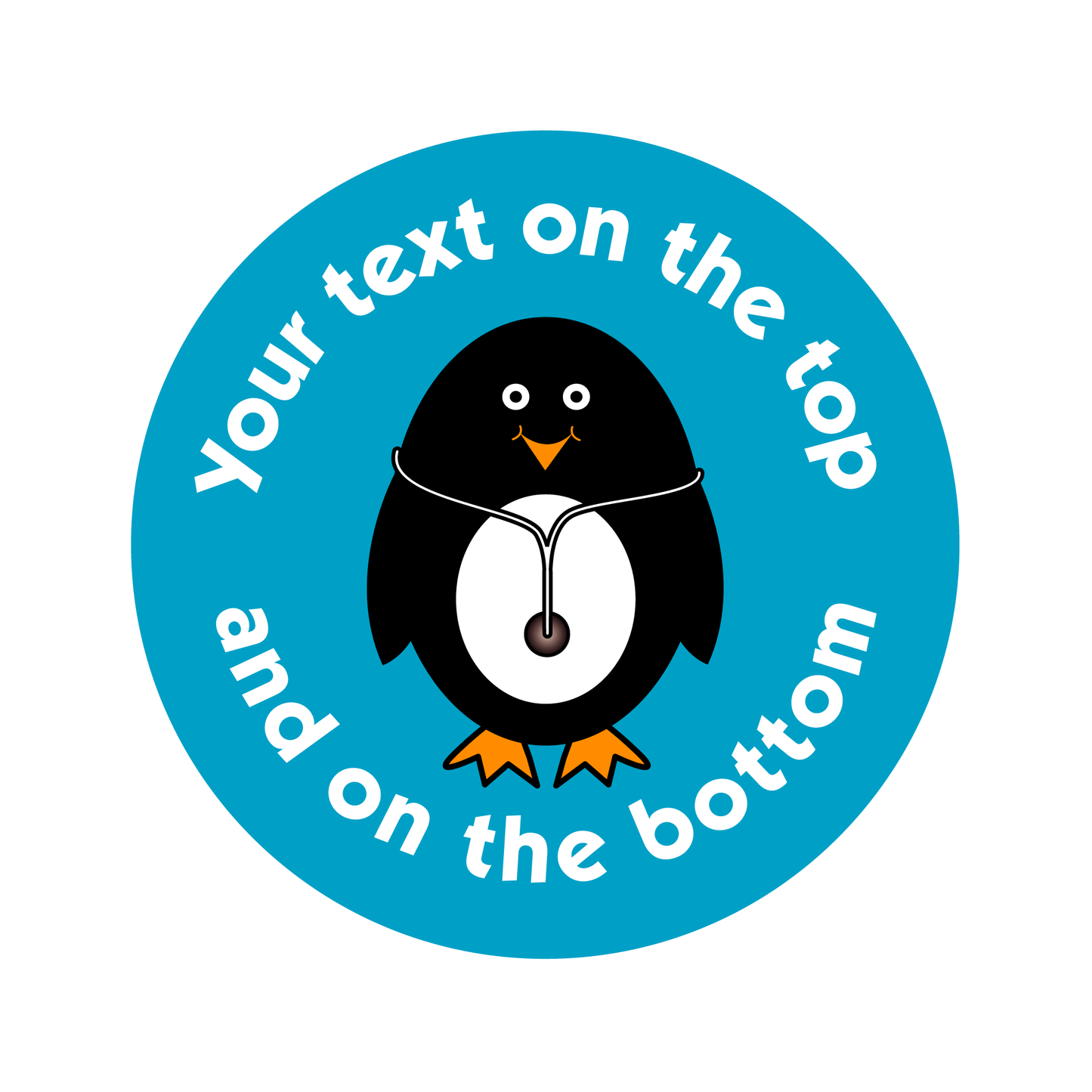 Customised Healthcare Sticker. Penguin with Stethoscope - The Sticker Factory