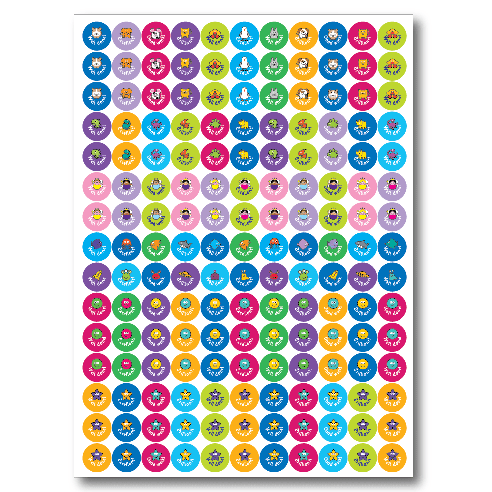 Mini Reward Stickers - Mixed Caption - The Sticker Factory