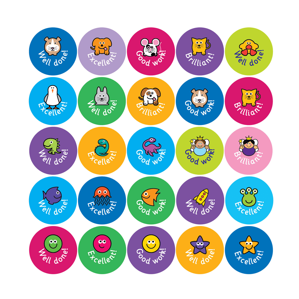 Mini Reward Stickers - Mixed Caption - The Sticker Factory