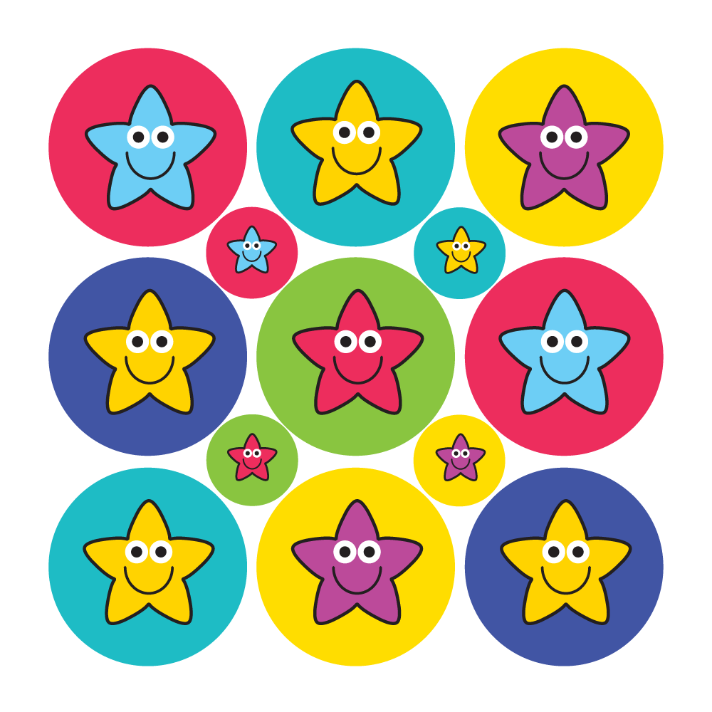Mixed Stars Reward Stickers – No Captions - The Sticker Factory