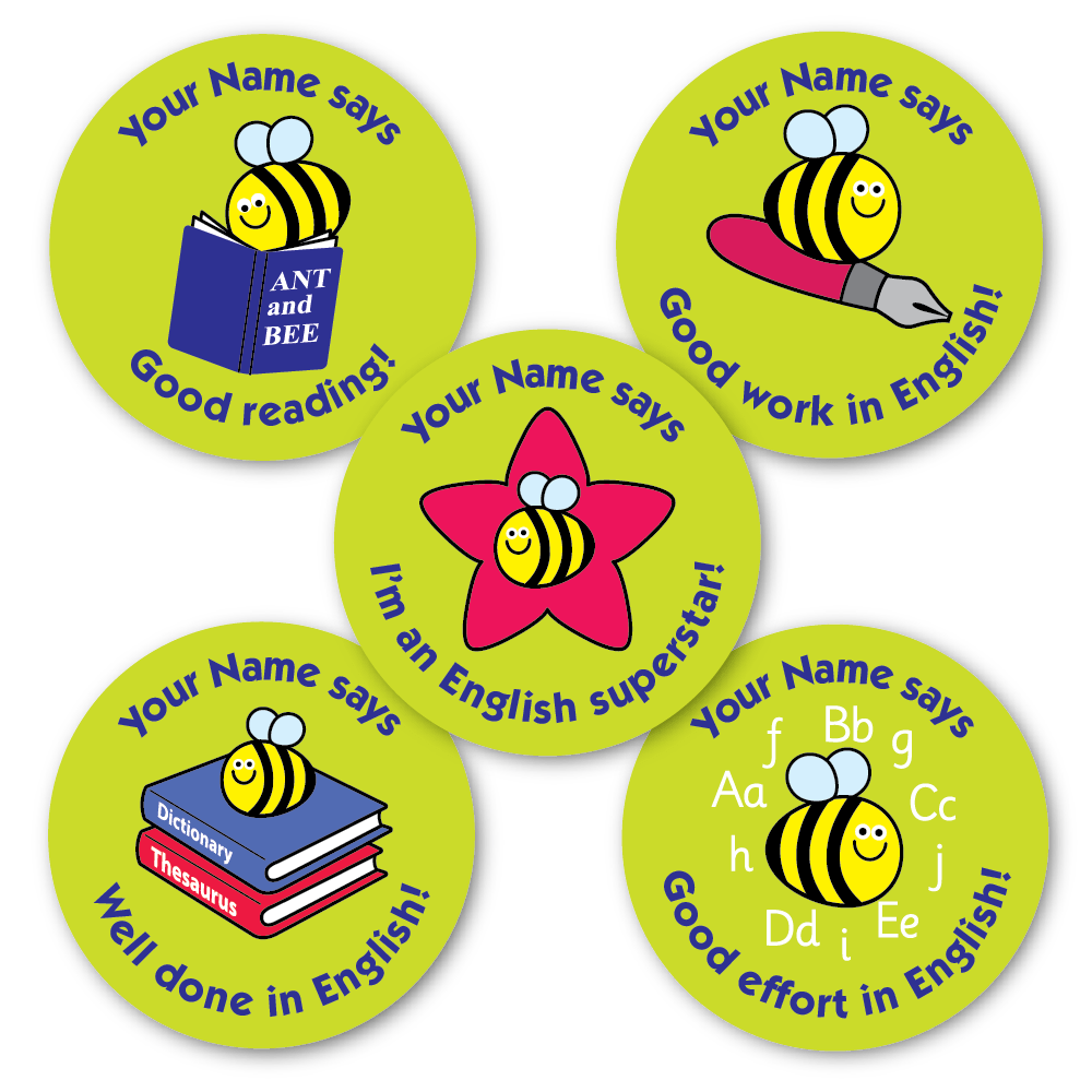 Personalised English Reward Stickers - The Sticker Factory