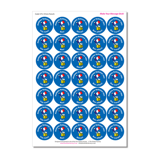 Personalised French Reward Stickers - The Sticker Factory