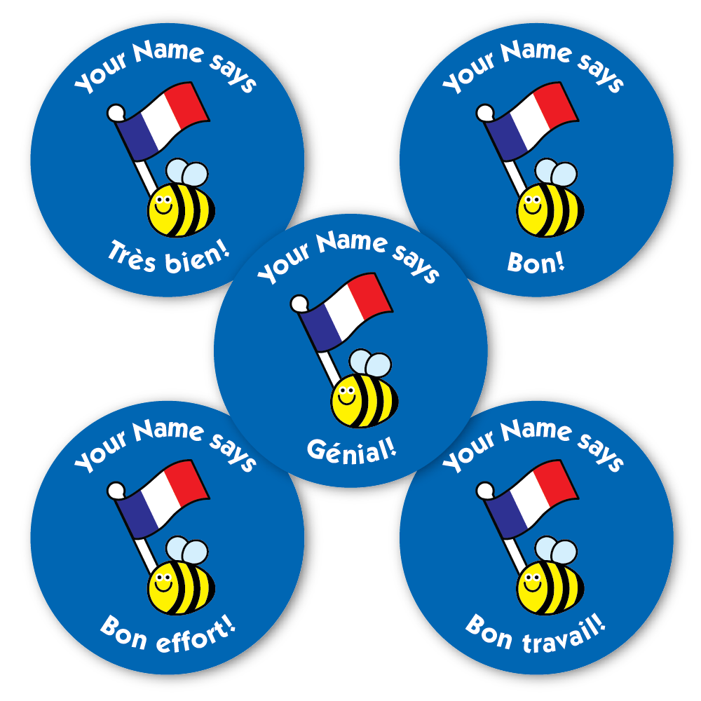 Personalised French Reward Stickers - The Sticker Factory