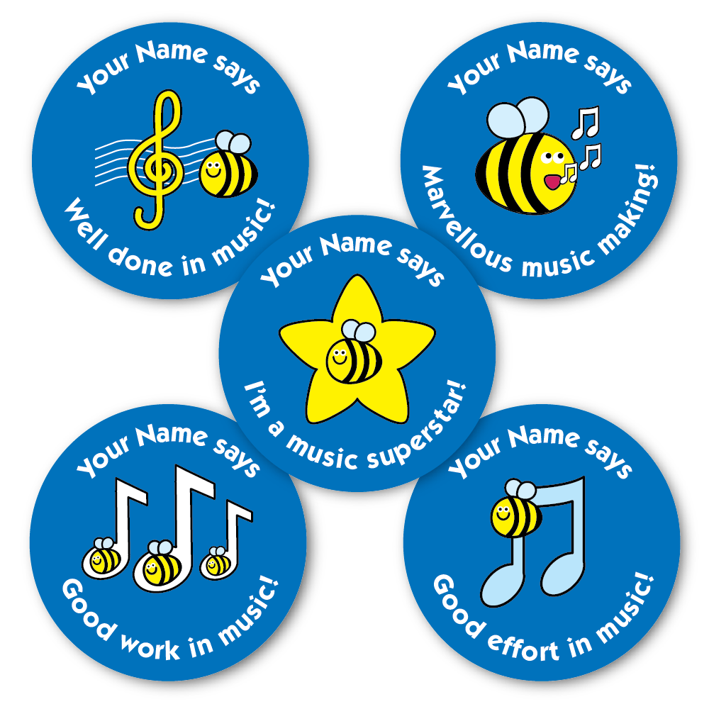 Personalised Music Reward Stickers - The Sticker Factory
