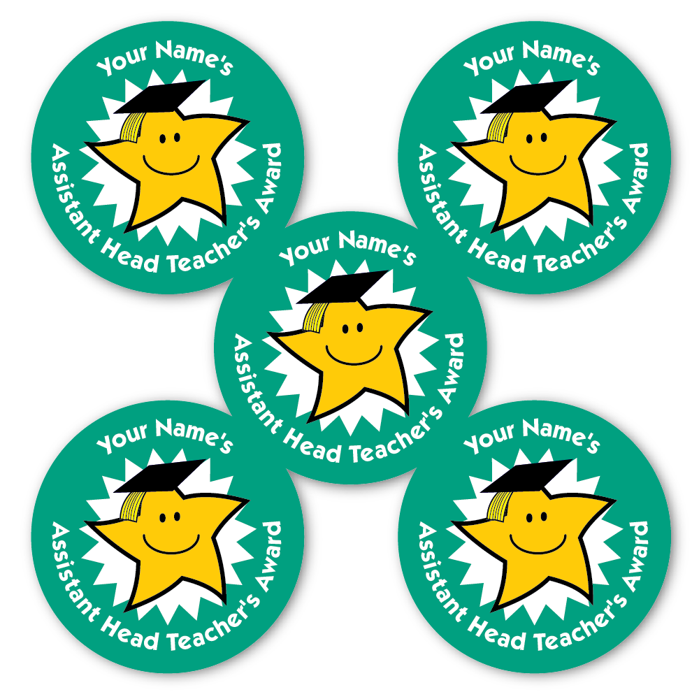 Personalised Reward Stickers – Assistant Head Teacher's Award - The Sticker Factory