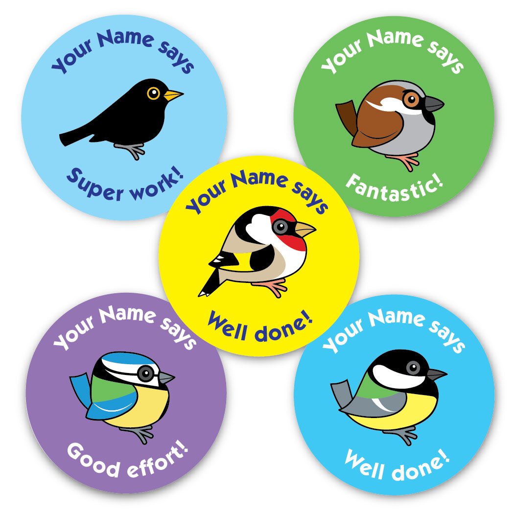 Personalised Reward Stickers Garden Birds - The Sticker Factory