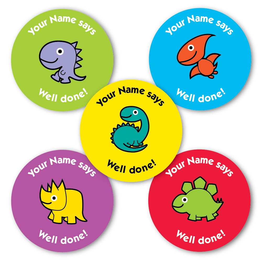 Personalised Reward Stickers Roarrrsome Dino's - The Sticker Factory