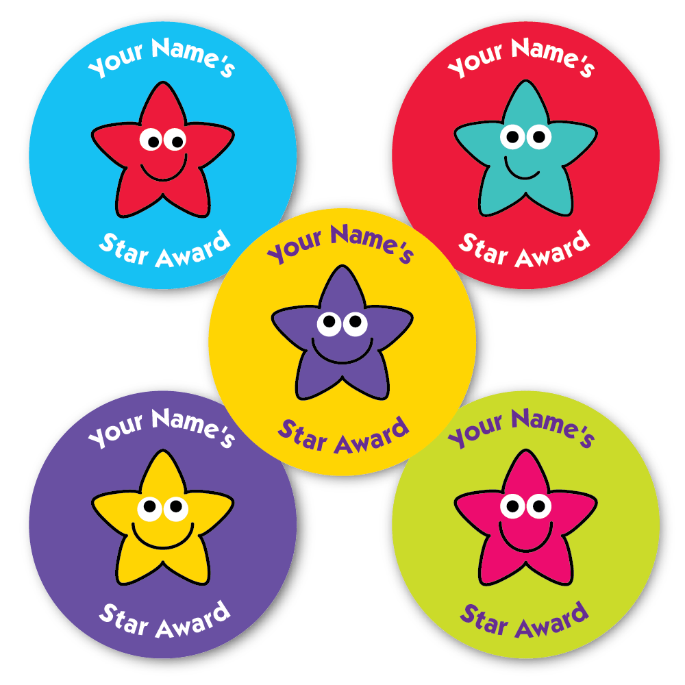 Personalised Reward Stickers Star Award - The Sticker Factory