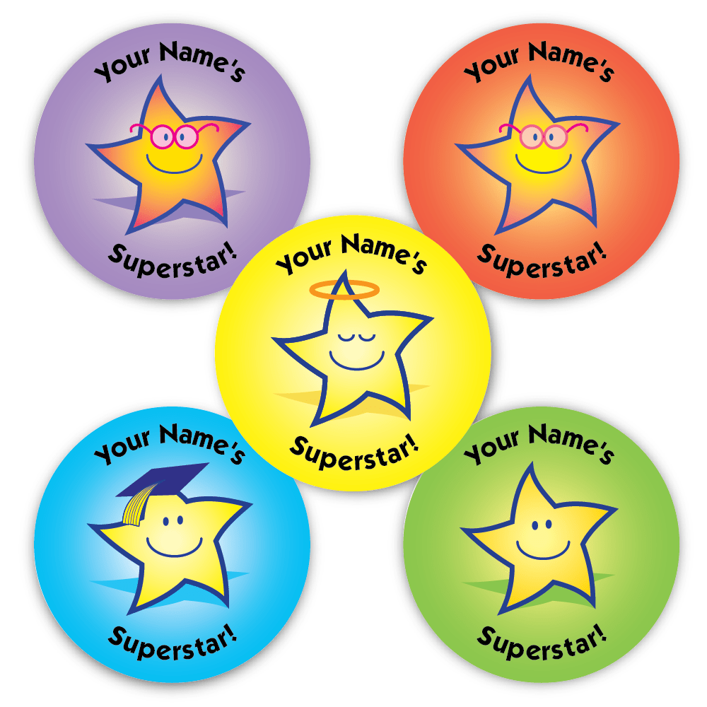 Personalised Reward Stickers Superstar! - The Sticker Factory