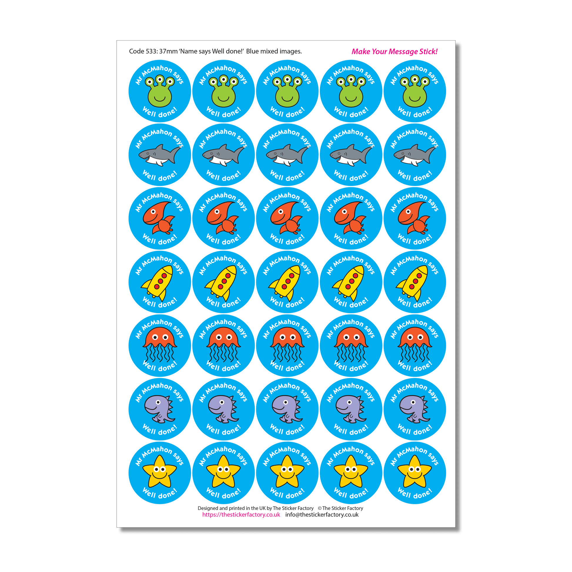 Personalised Science Reward Stickers - The Sticker Factory