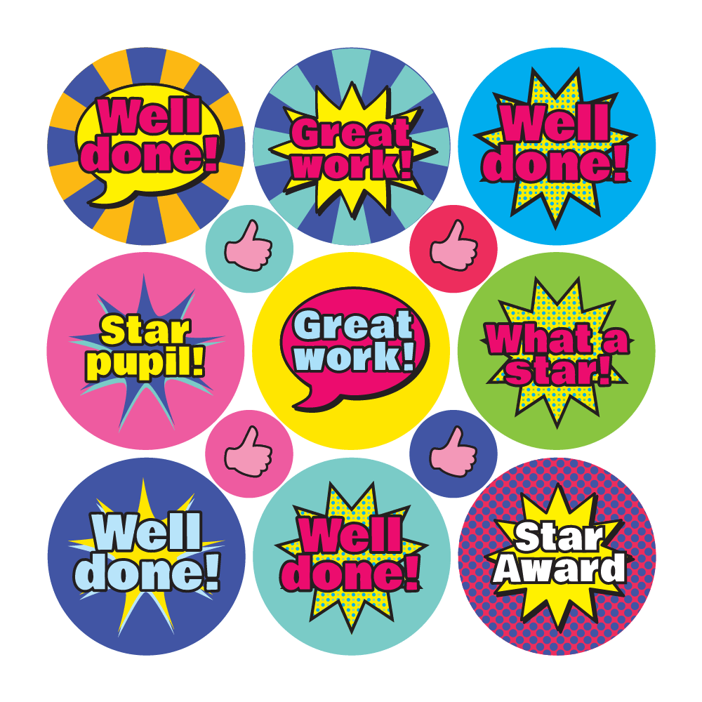 Pop Art Reward Stickers - The Sticker Factory