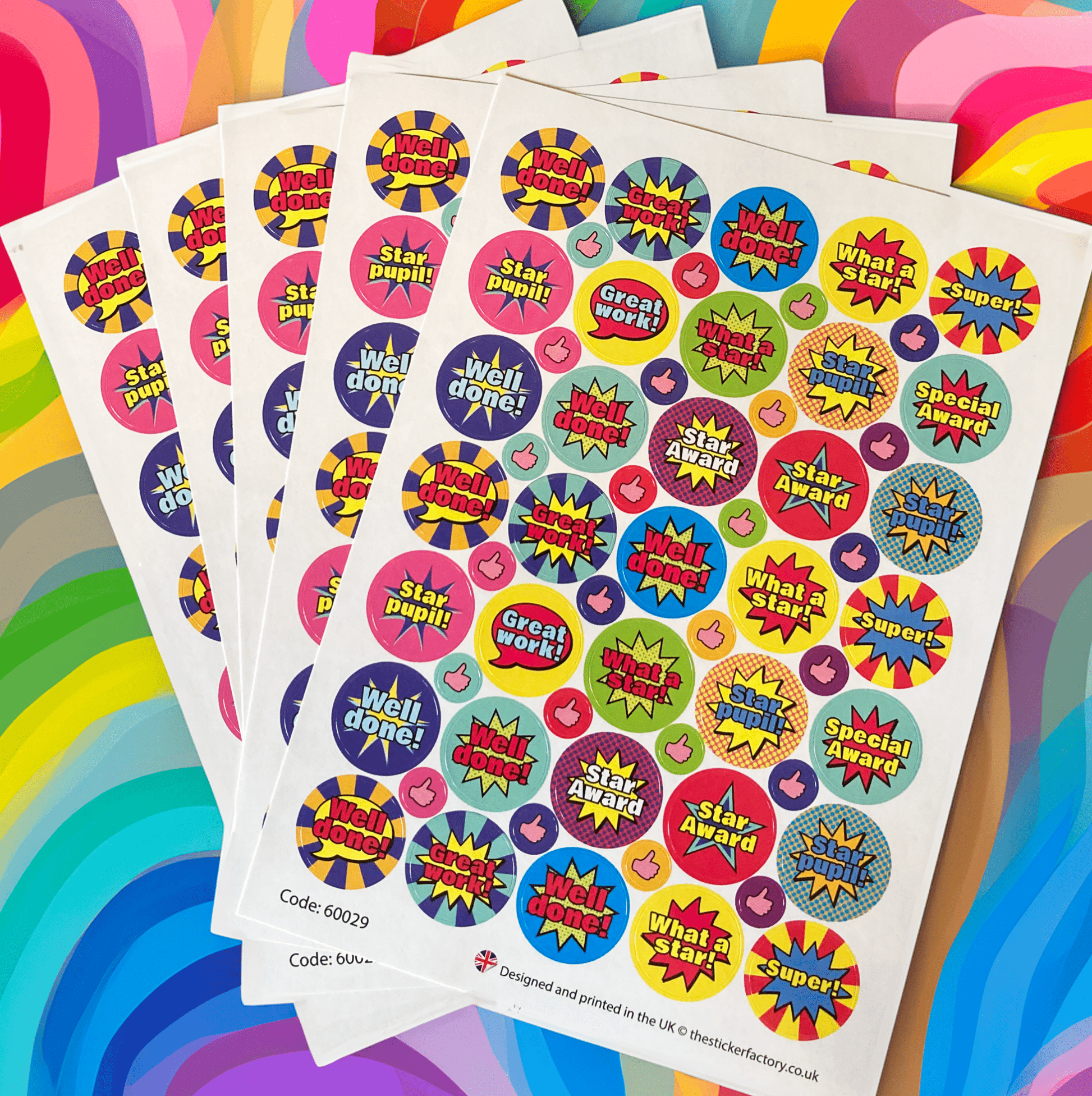 Pop Art Reward Stickers - The Sticker Factory