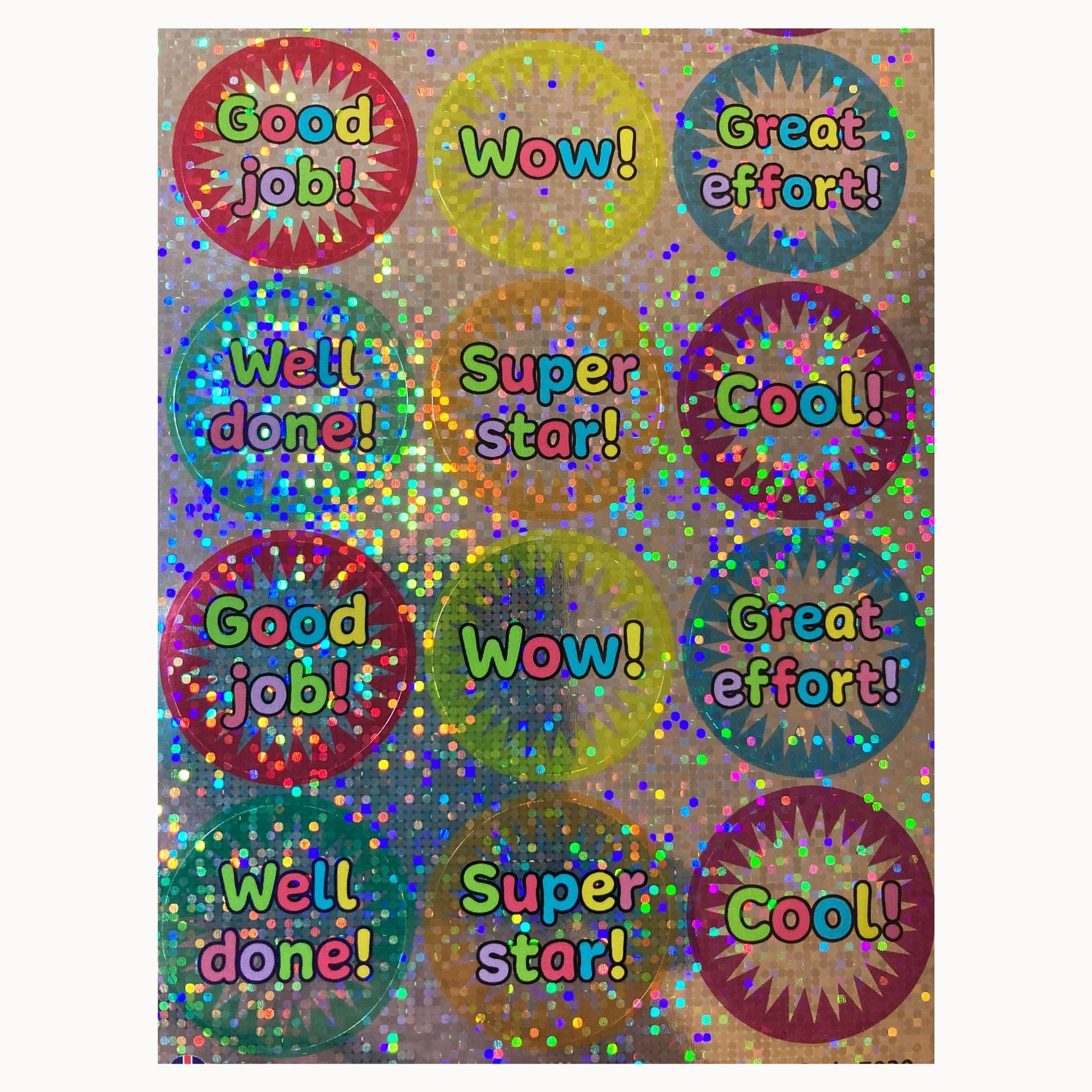 Sparkly Reward Stickers – Positive Words - The Sticker Factory