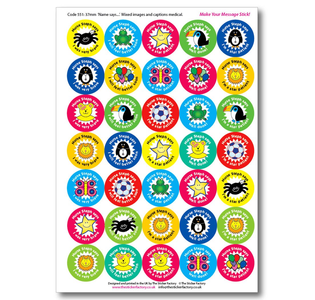 Personalised Healthcare Stickers - The Sticker Factory