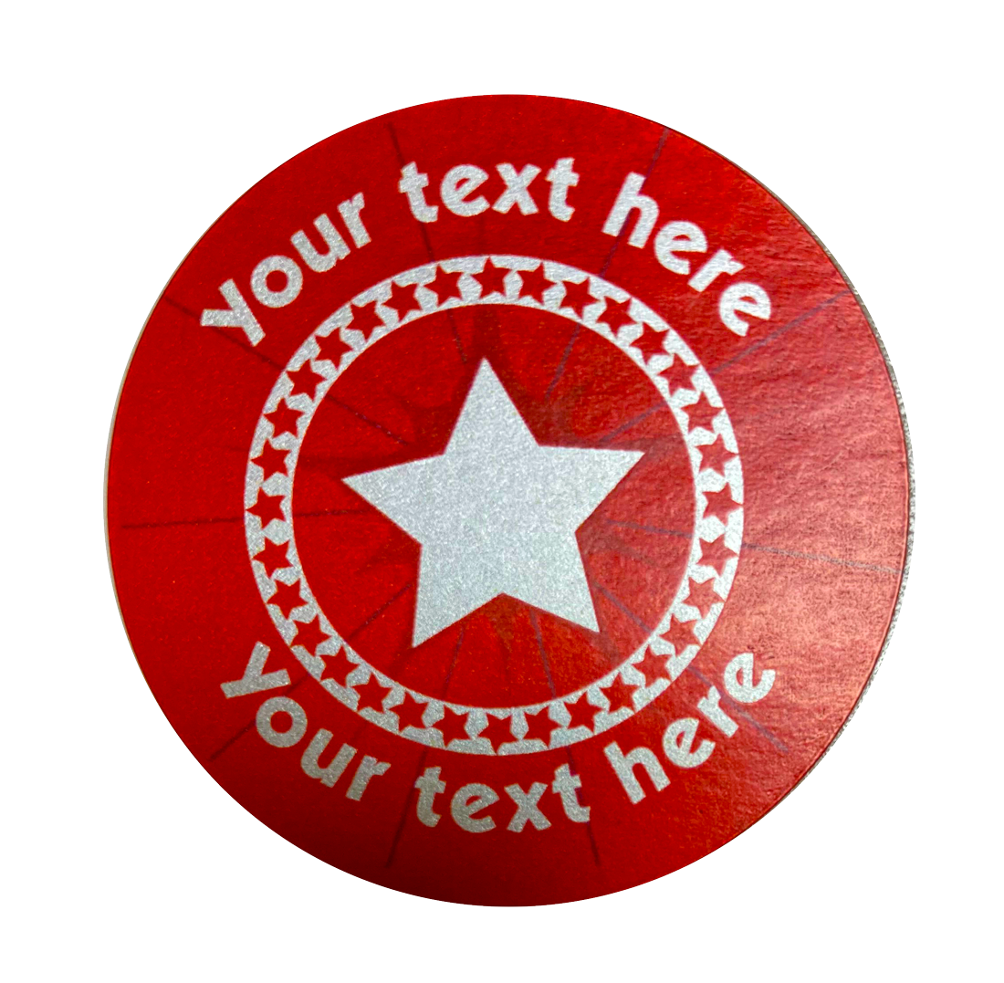 Metallic Silver Flash Star on Red image 0