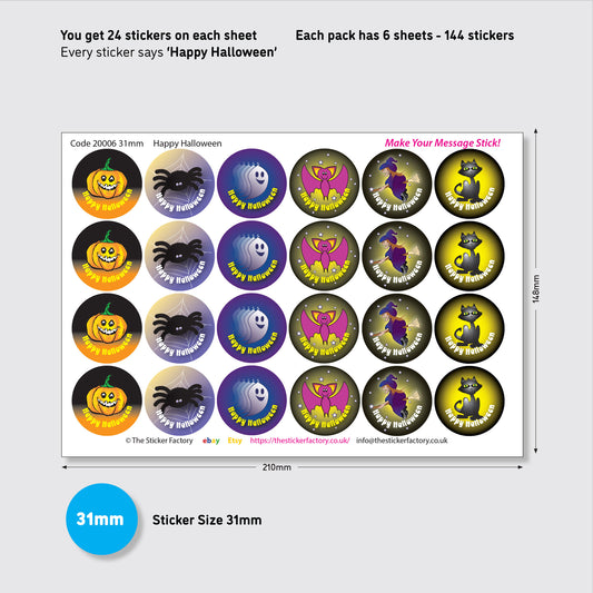 'Happy Halloween' Stickers