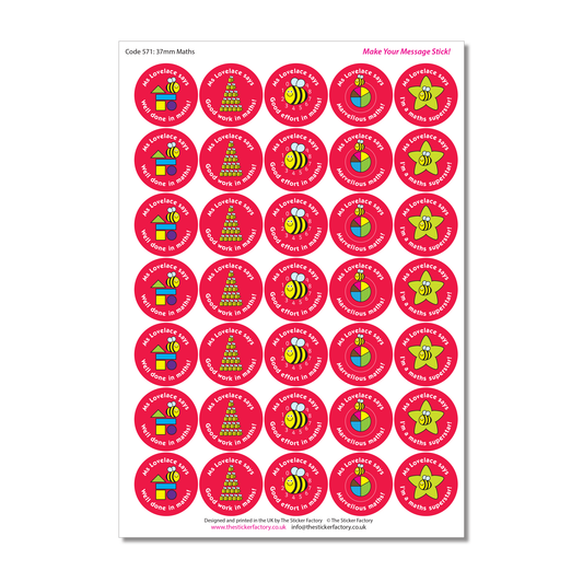 Personalised Reward Stickers – Maths Superstars