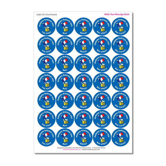 Personalised French Reward Stickers