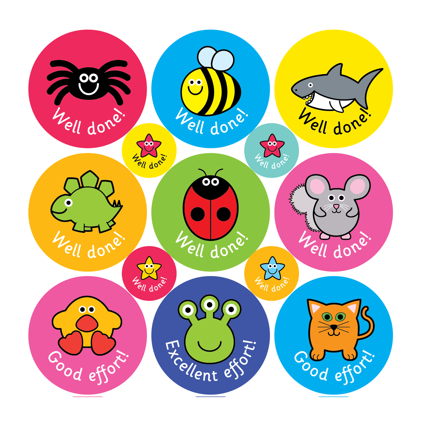 Animals & Stars Reward Stickers Well Done - The Sticker Factory