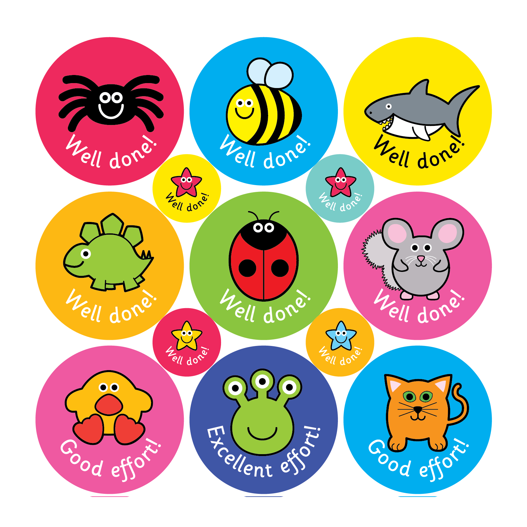 Animals & Stars Reward Stickers Well Done - The Sticker Factory
