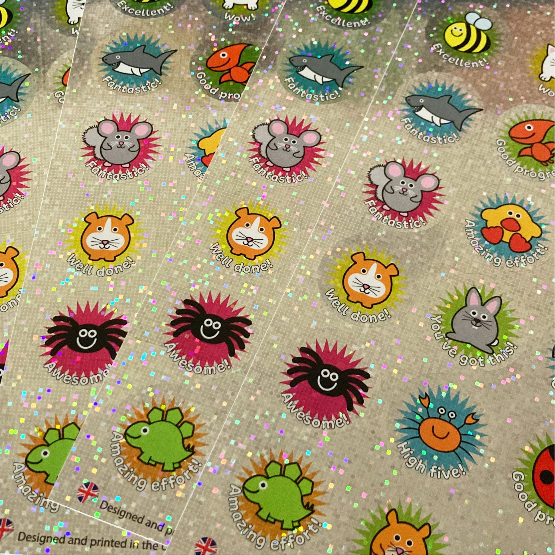 Sparkly Mixed Creatures and Captions Stickers image 0