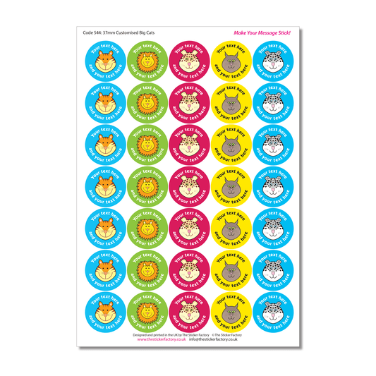 Customised Big Cat Stickers - The Sticker Factory