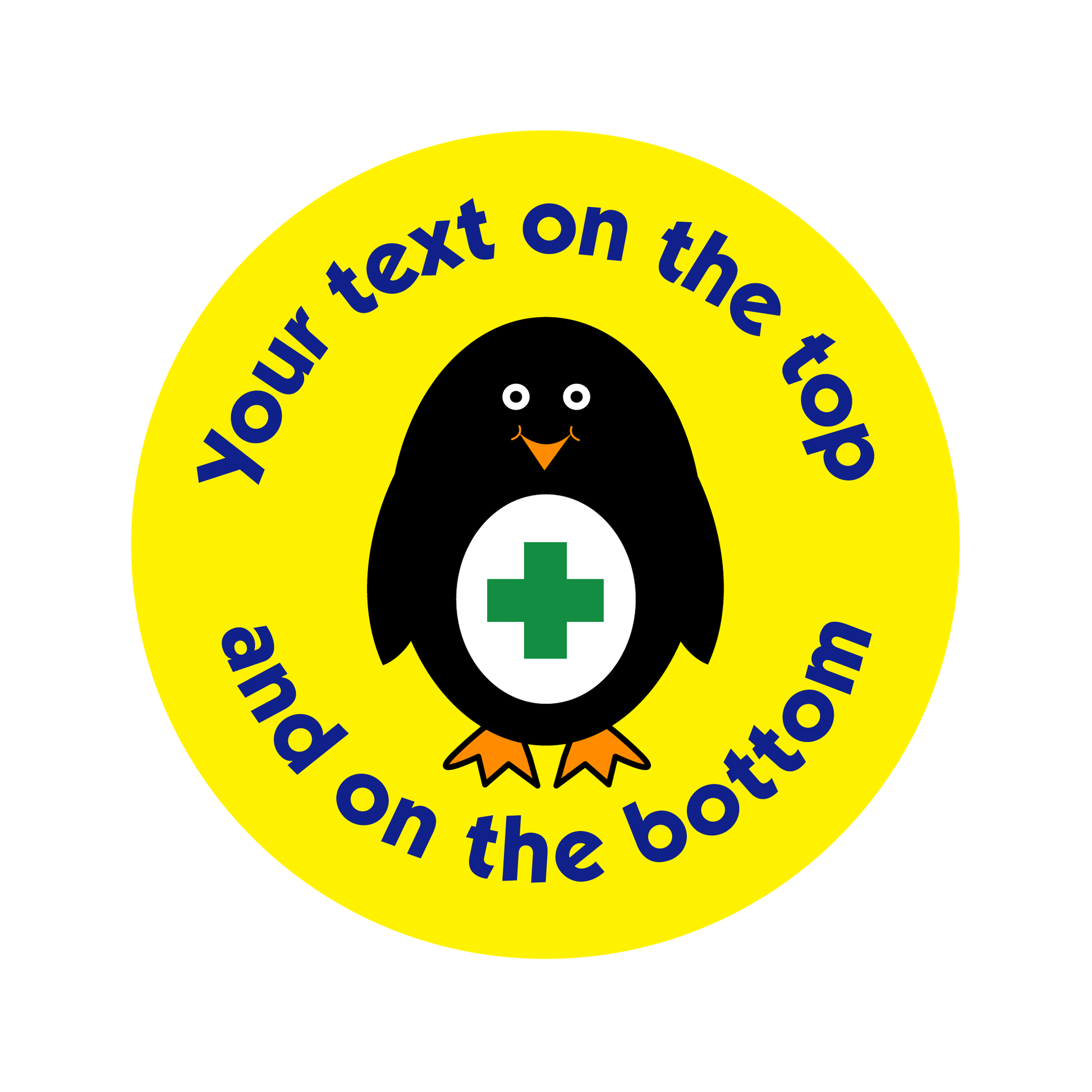 Customised Healthcare Sticker. Green Cross Penguin - The Sticker Factory