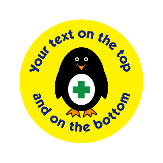 Customised Healthcare Sticker. Green Cross Penguin - The Sticker Factory