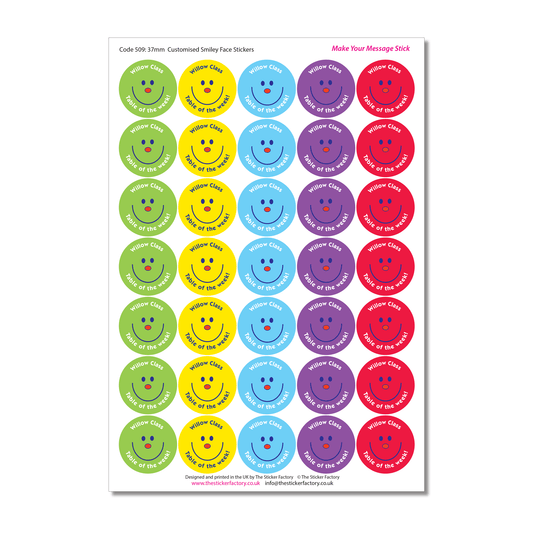 Customised Smiley Stickers - The Sticker Factory