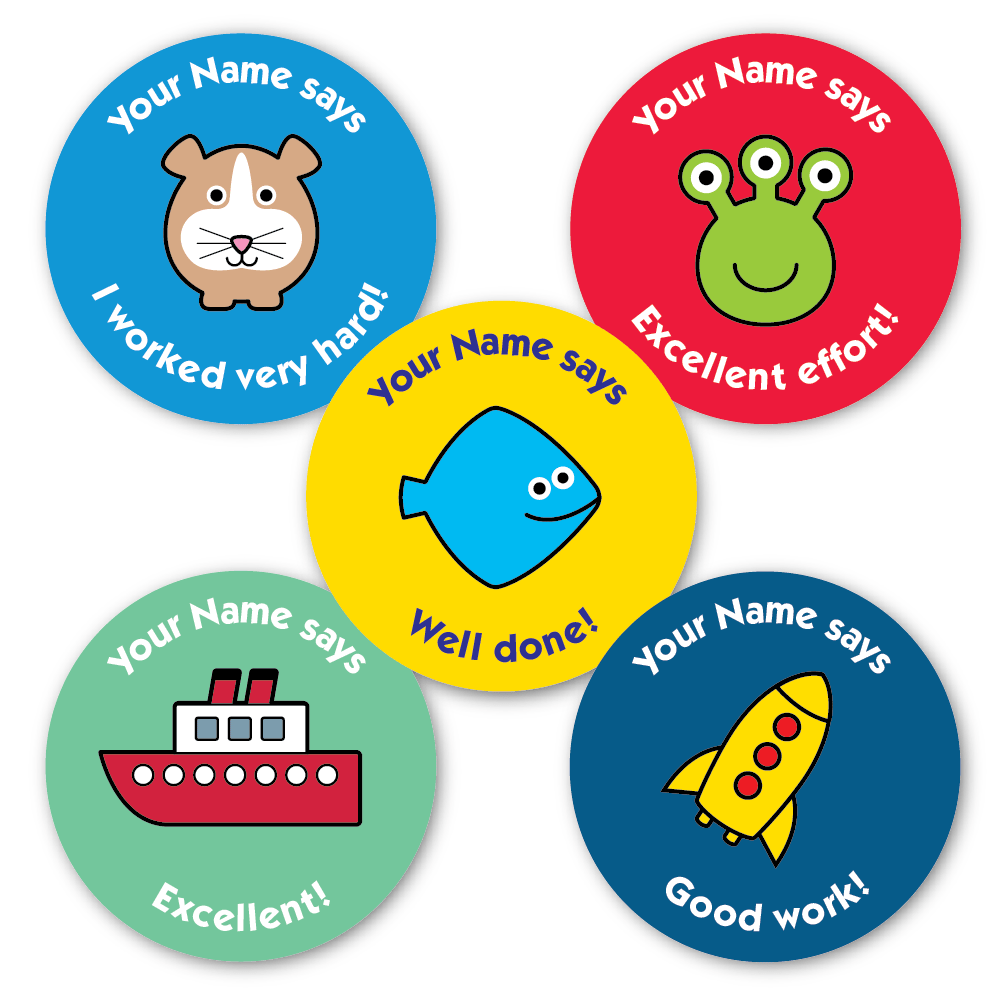 Rewards System Sticker Personalised Reward Stickers Mixed Image set 1 – The Sticker Factory
