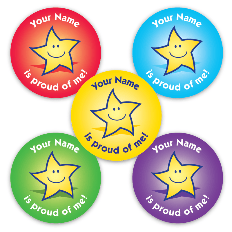Personalised Reward Stickers Proud of me Star - The Sticker Factory