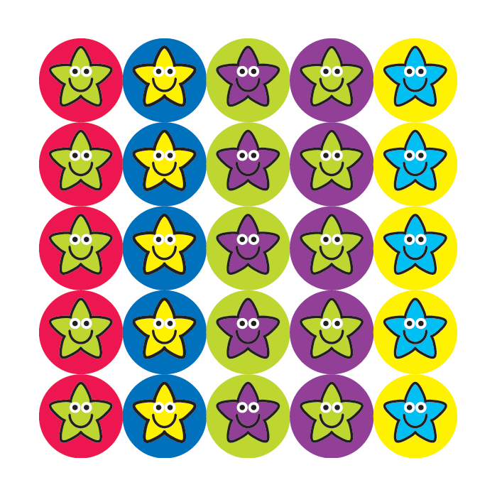 Mini Smiley Star Stickers