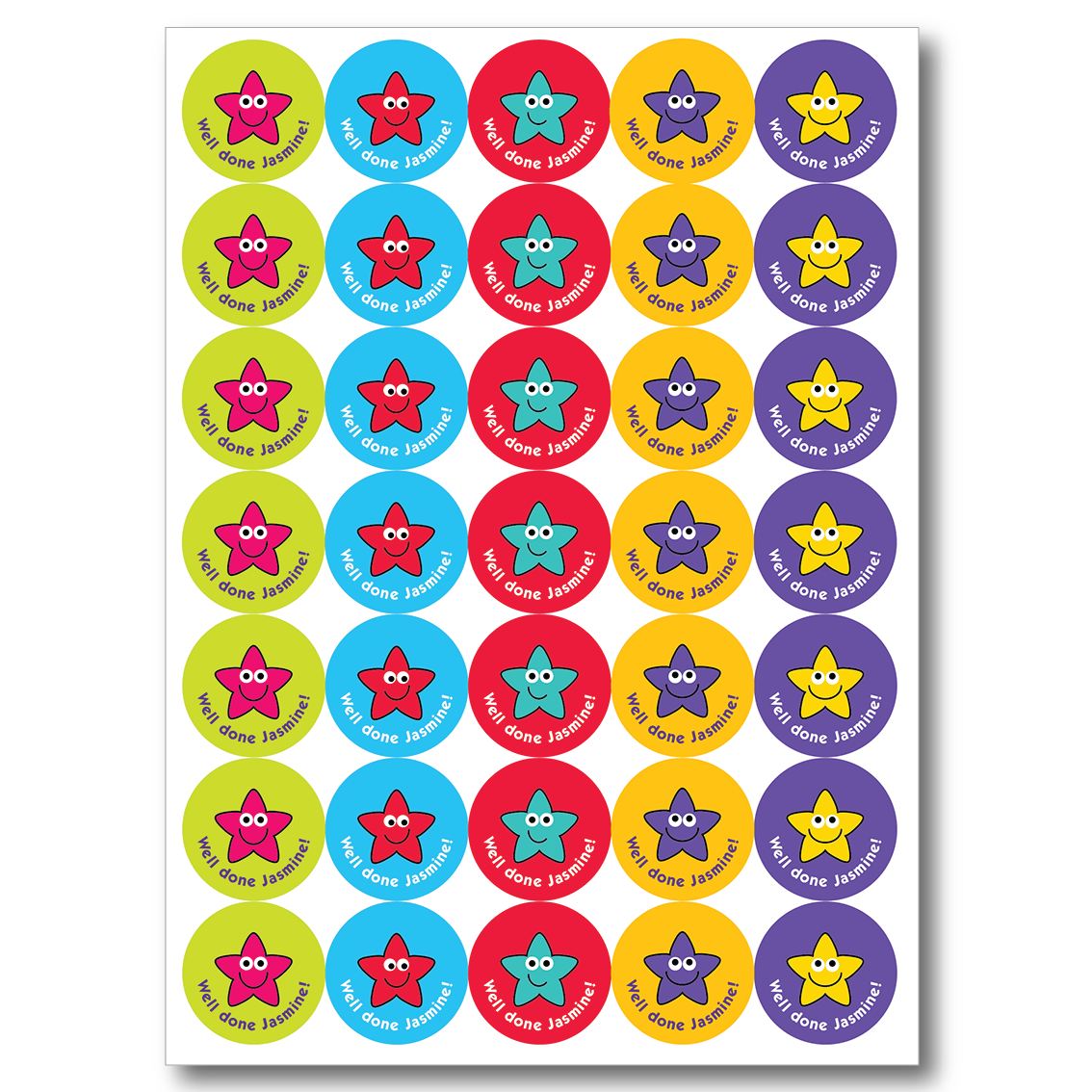 Smiley Stars Reward Stickers - Super star!