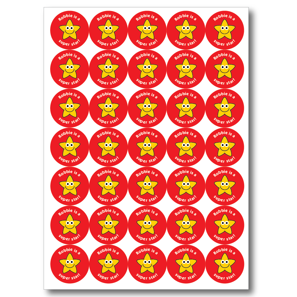 Home School - super star! Personalised star stickers