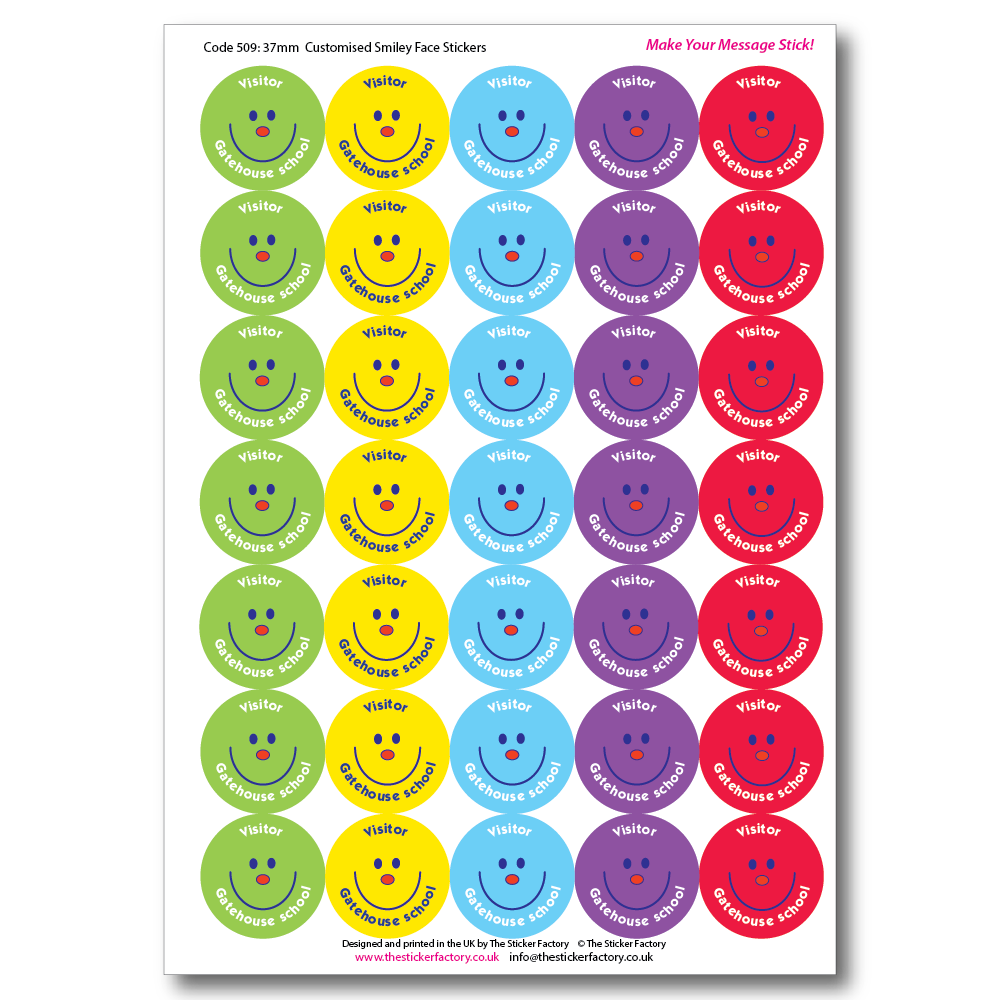 Customised Mixed Colour Smiley Faces