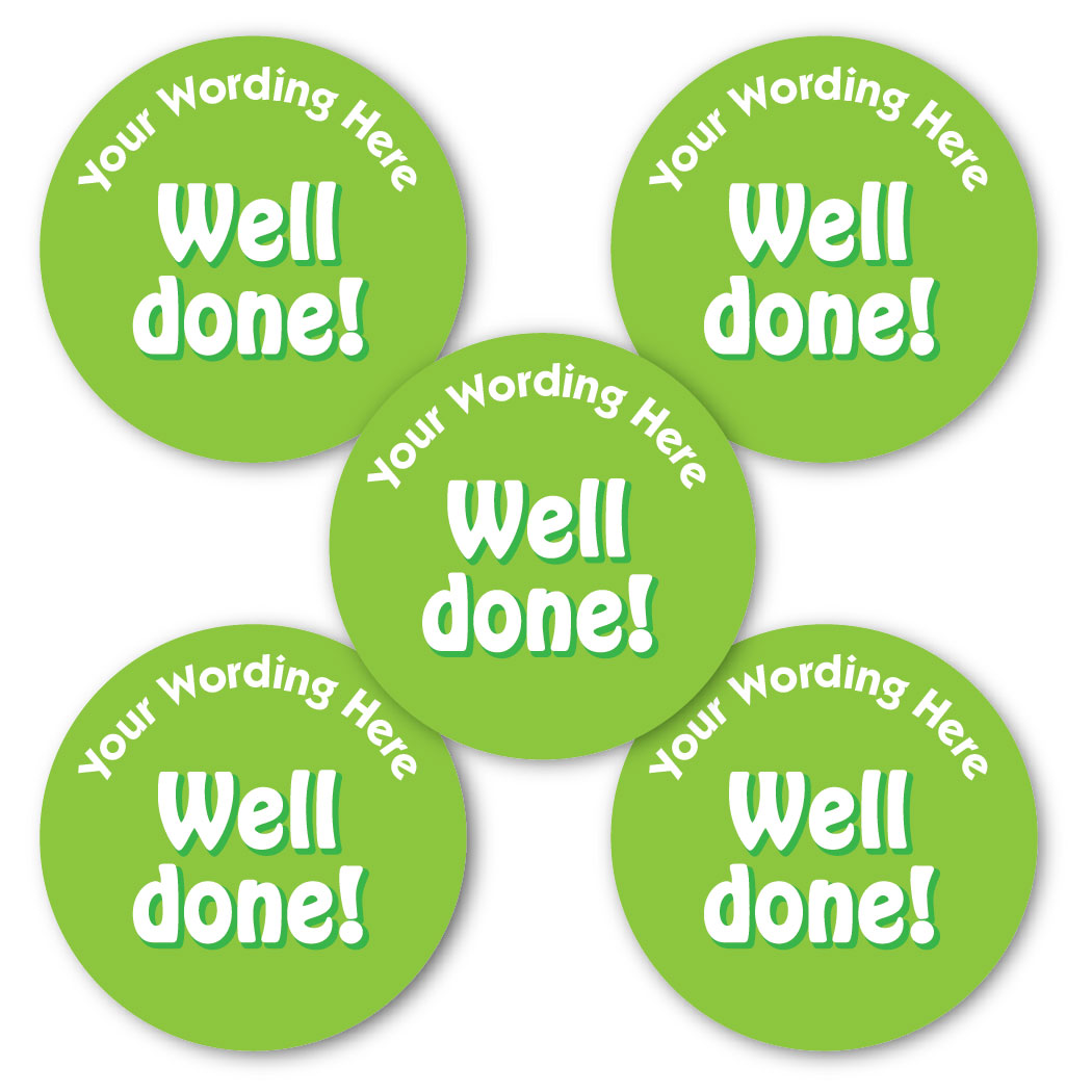 Personalised Well done stickers