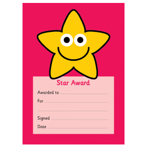 Praise Pad with Yellow star on red background