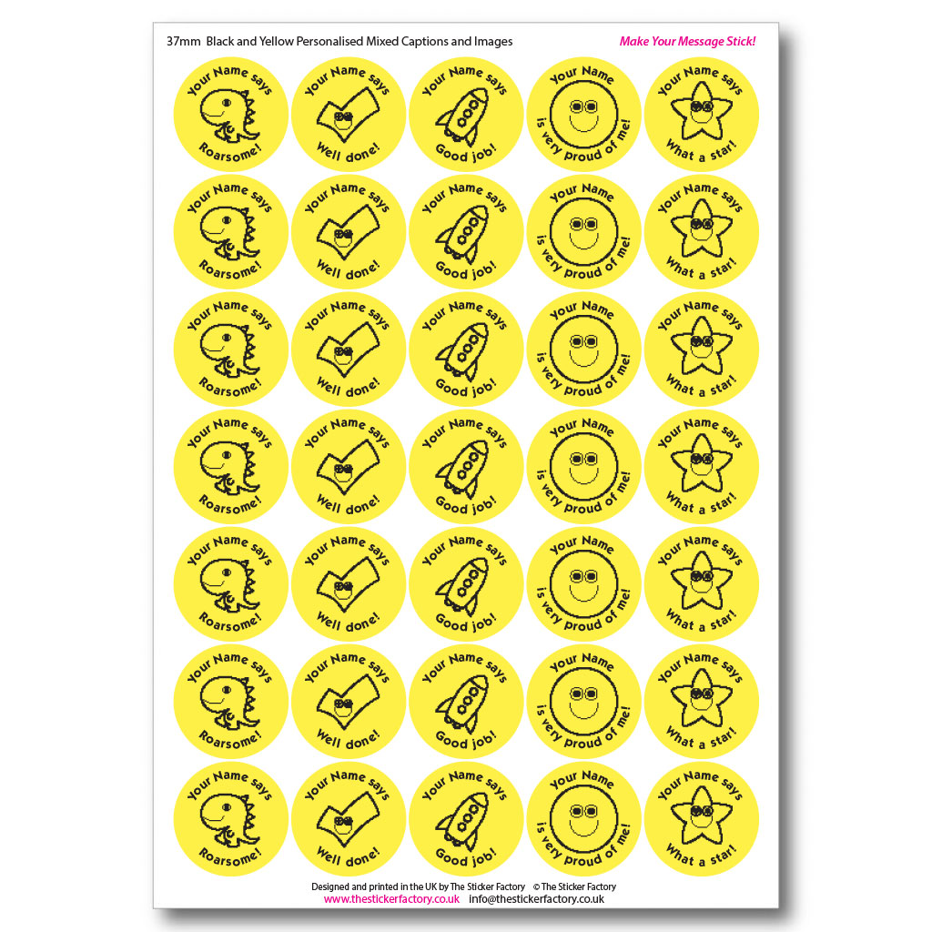 Personalised Budget Reward Stickers