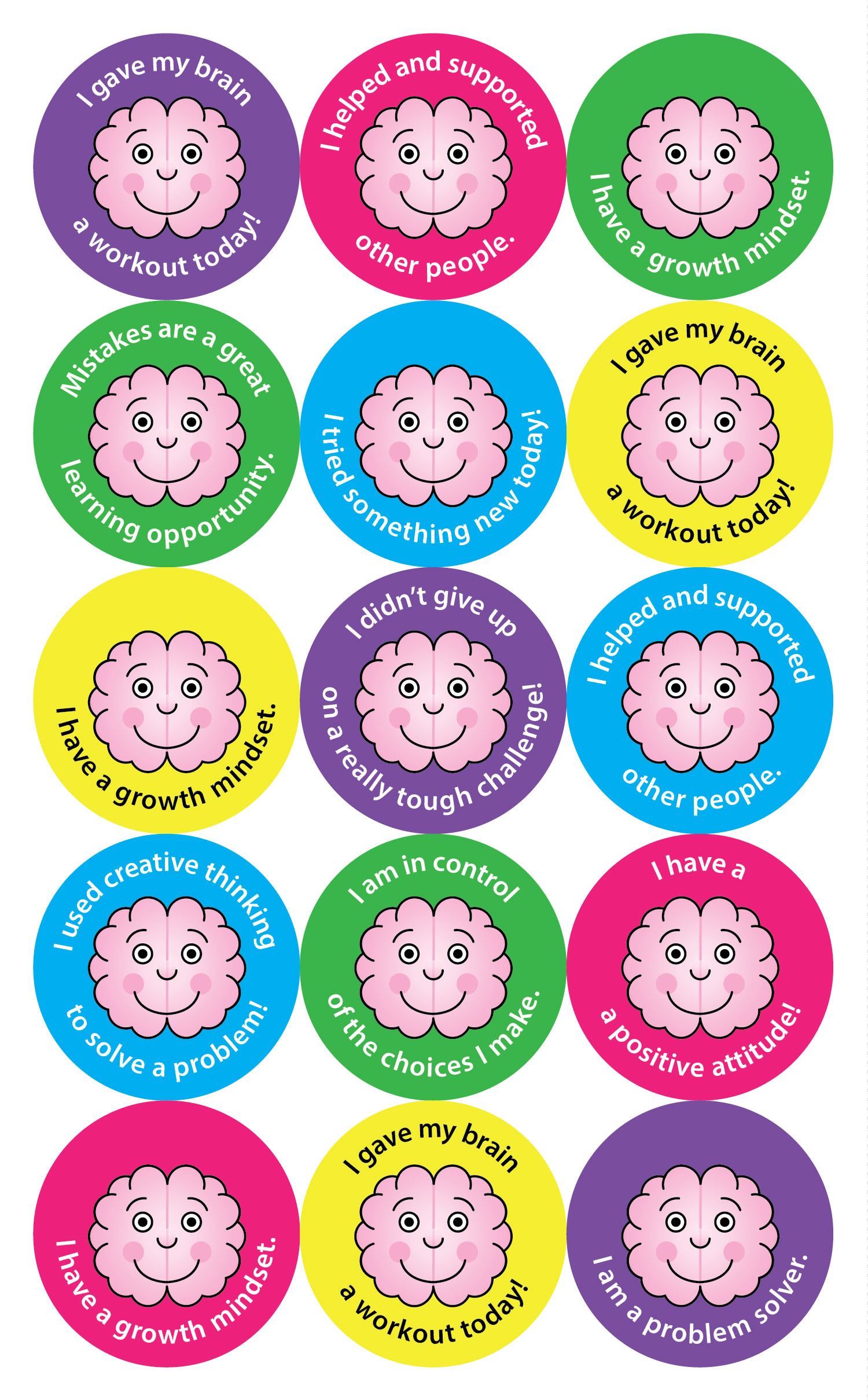 Growth Mindset Stickers