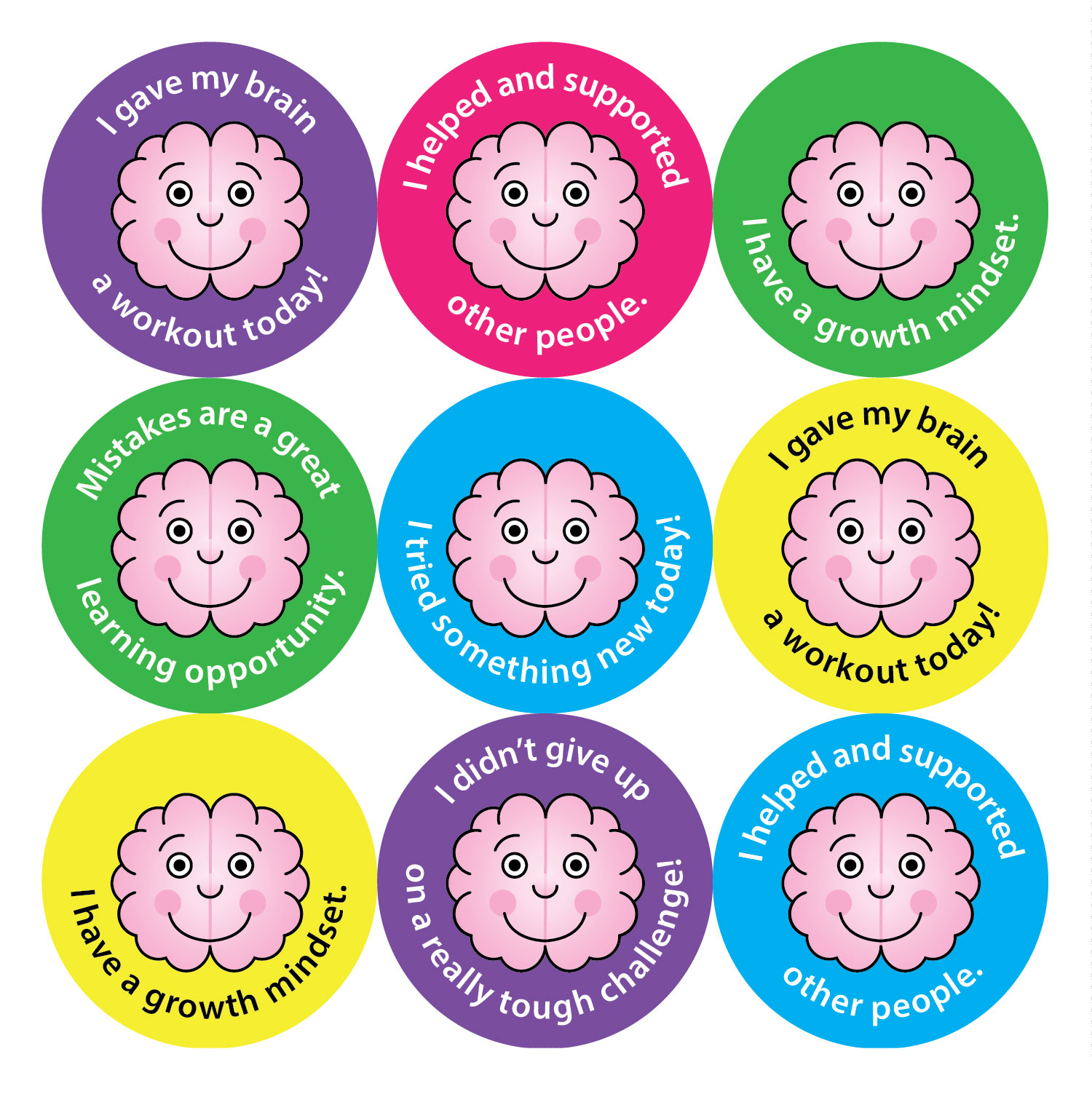 Growth Mindset Stickers