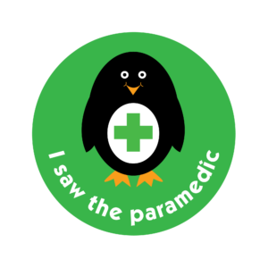 I. saw the paramedic sticker image of penguin with green cross on their stomach
